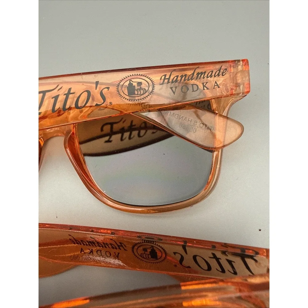 3 pair of  Authentic Tito's Vodka Logo Sunglasses UV400 Protection:Orange/Wooden